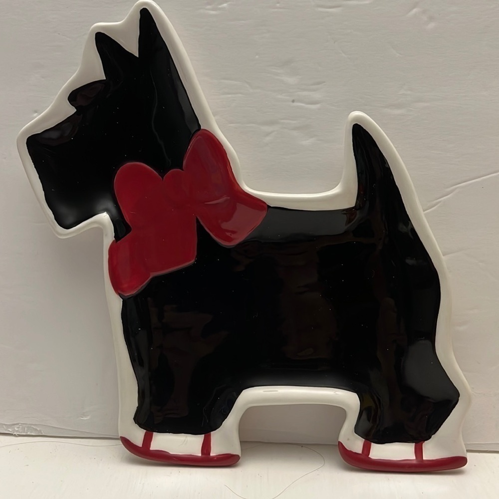 Global Design Kate Williams Scottish Terrier Dog Christmas Plate